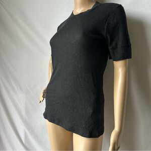 ZARA Gey Ribbed Texture Short Sleeve Shirt